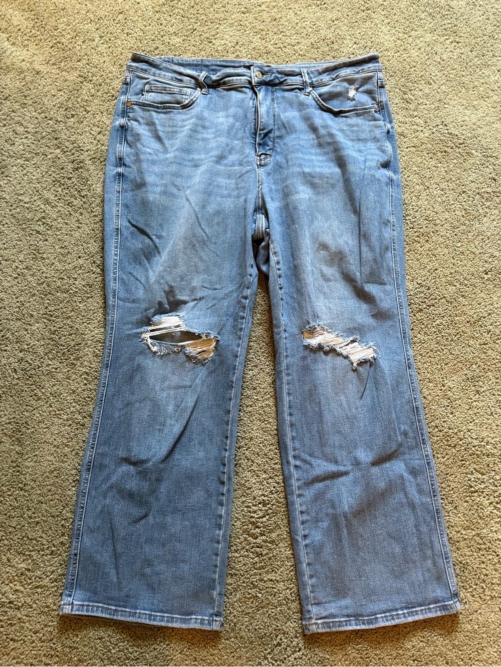 Judy Blue Austin Tummy Control Destroyed Knee Straight Jeans Size 24W JB88785